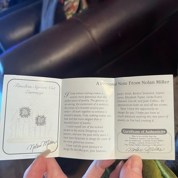 Nolan Miller Vintage Blue Square Stud Earrings - Picture 9 of 10